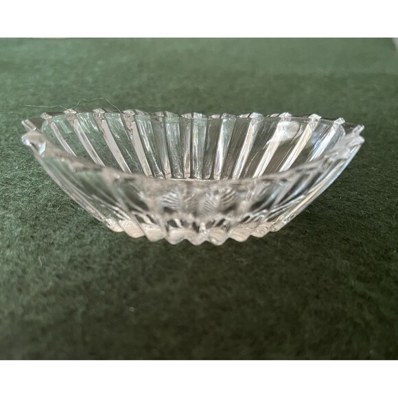 Vintage Clear Glass Salt Cellar A.H. Heisey Marked SET of 6 Ridges Oval Shaped - Picture 6 of 9